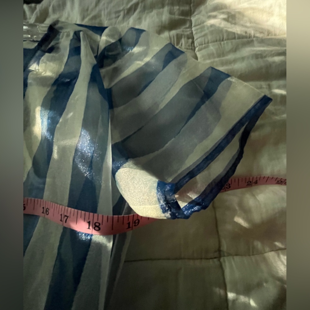 STAUD Blue and White Striped Sheer Midi Dress NWT - Picture 15 of 16
